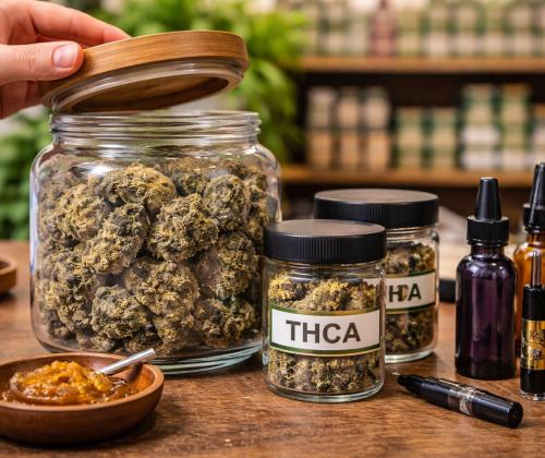 THCA hemp flower and wax concentrate products available at Green Leaf Botanicals 919 in Cary North Carolina